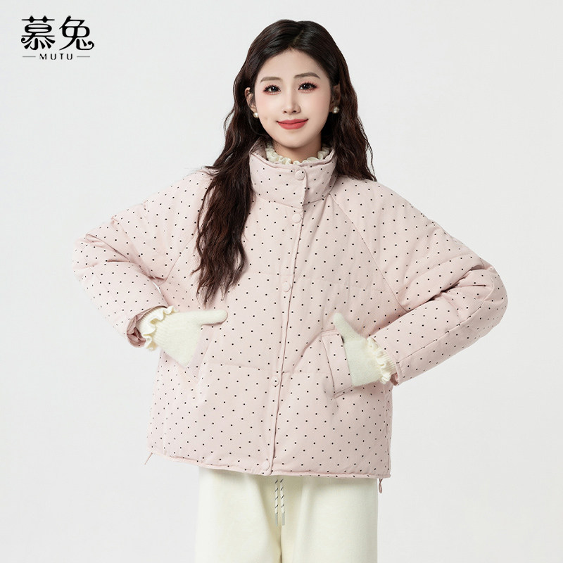 慕兔韩系立领波点棉衣棉服女2025冬季新款宽松加厚保暖面包服外套,女装/女士精品,棉衣/棉服,淘宝优惠券,粉丝福利购,淘宝优惠卷