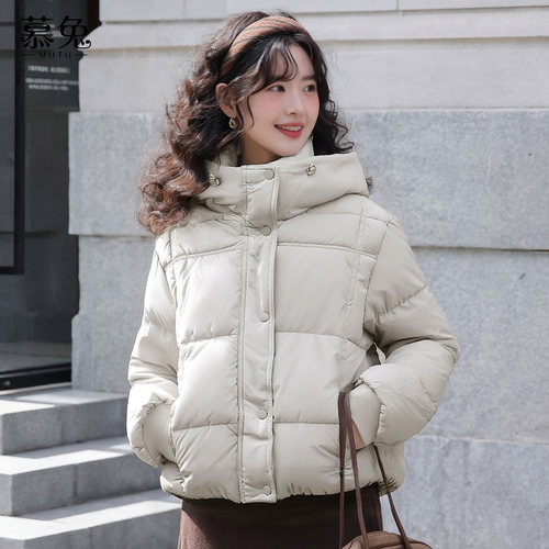 法式简约百搭连帽棉衣棉服