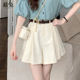 慕兔韩系小个子百褶裙裤 高腰显瘦宽松阔腿休闲短裤 女2025夏季 新款