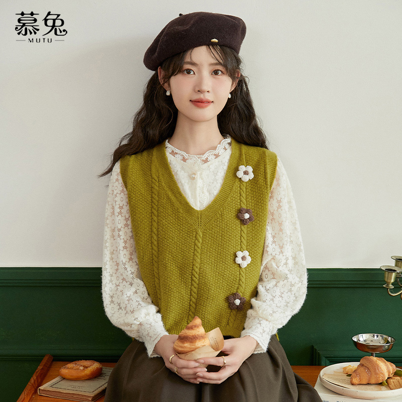 慕兔韩系小个子叠穿马甲背心