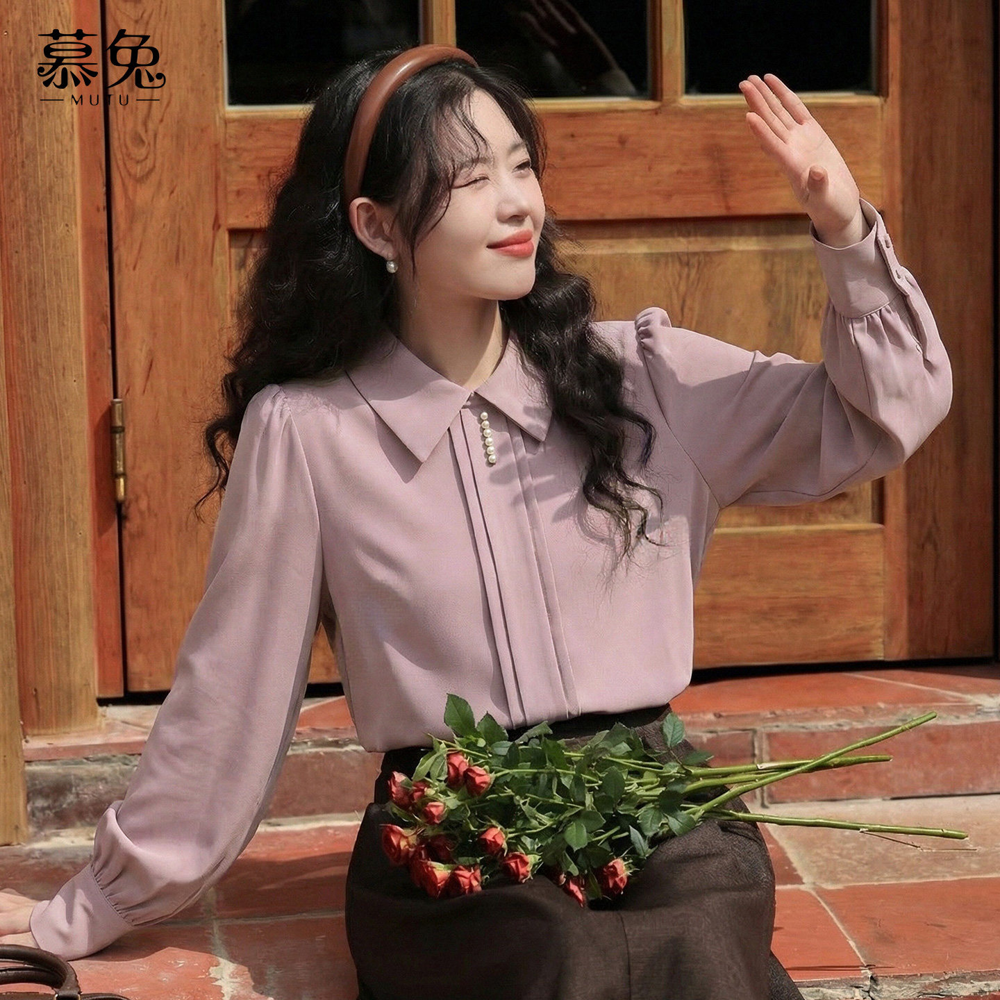 慕兔法式高级感紫色衬衫女2026春季新款小个子设计感小众气质上衣,女装/女士精品,衬衫,淘宝优惠券,粉丝福利购,淘宝优惠卷