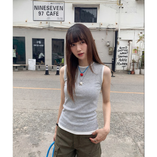 背心女 独特别致流行潮掐腰无袖 实拍 上衣设计感韩系2026新款