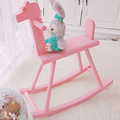 10岁女孩室内装 实木马摇摇马椅大人码 儿童玩具4 扮摆件生日礼物