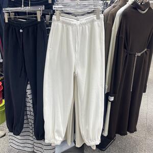 VIVA 2024秋冬季新款百搭加绒卫裤女高腰宽松加厚运动束脚休闲裤