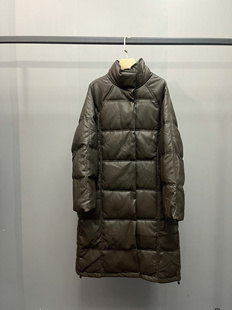 极简立领中长款 宽松白鸭绒宽松显瘦百搭羽绒服潮 皮外套2024冬新款