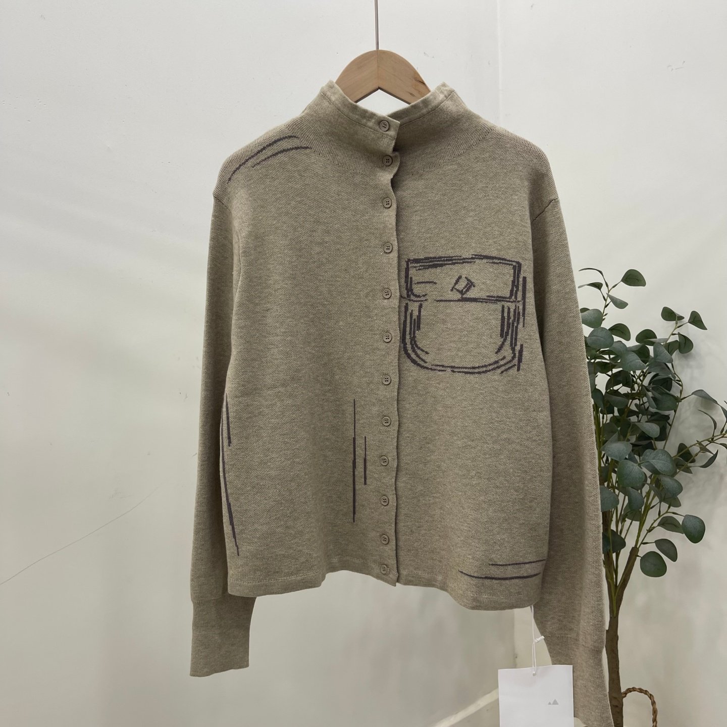 洋气半高领长袖针织开衫女2025秋冬新款宽松设计感假口袋毛衣外套,女装/女士精品,毛针织衫,淘宝优惠券,粉丝福利购,淘宝优惠卷