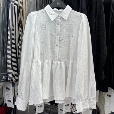 法式气质拼接衬衫女2025秋季新款