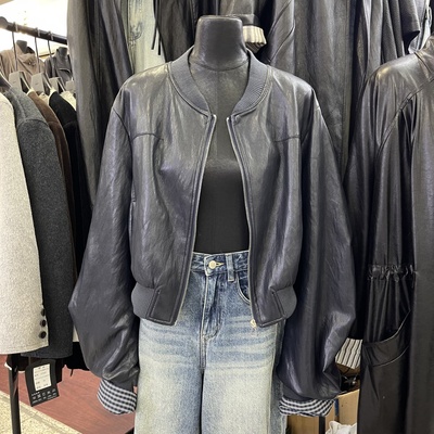 立领皮衣外套女2025秋季新款