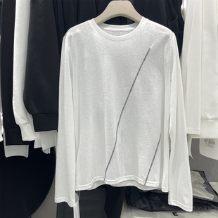 Best 新款 原创小众鱼骨设计感宽松百搭休闲简约长袖 T恤女 2026春季