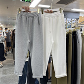 女2025年秋季 新款 韩版 灰色休闲宽松束脚显瘦运动裤 小贴标卫裤 高腰
