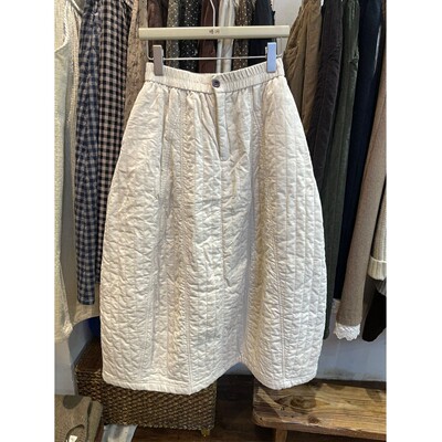 中长款夹棉伞裙A字菱格棉裙子