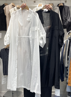轻薄风衣式防晒衬衫收腰外套女2026夏季韩系宽松休闲中长款防晒衣
