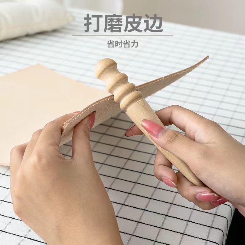 真皮牛皮抛光打磨修边器 皮革磨缘器 硬木打磨棒 皮边打磨器