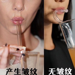 防口红吸管抗皱纹吸管可反复使用非一次性吸管透明吸管套装