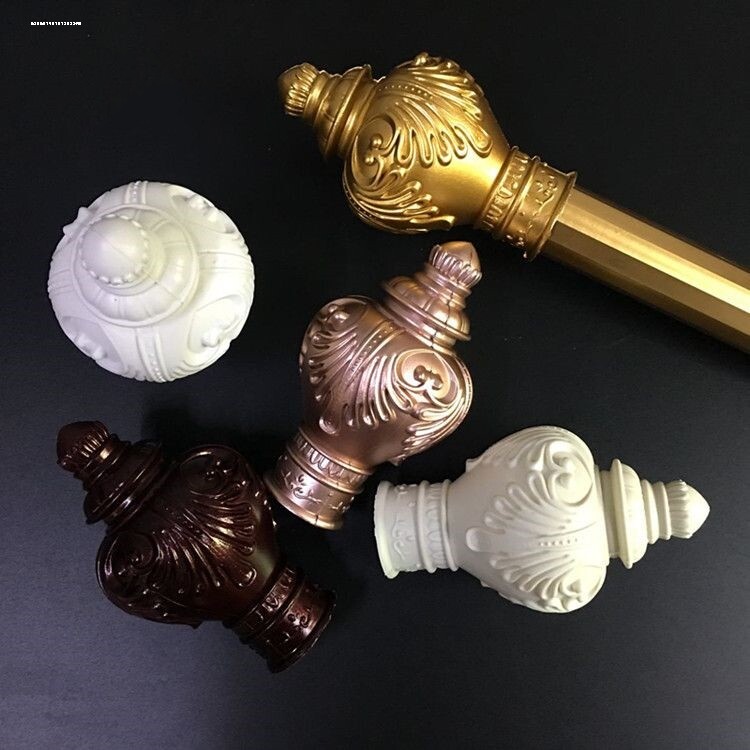 窗帘杆头铝合金罗马杆杆头堵头装饰头罗马杆 窗帘杆装饰头