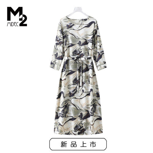 M2新款七分袖新款连衣裙