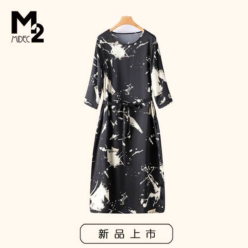 M2新款2025长款雪纺连衣裙