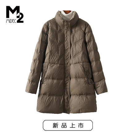 M2女装2024冬新款宽松大码中老年妈妈加厚红色黑色中长款羽绒服