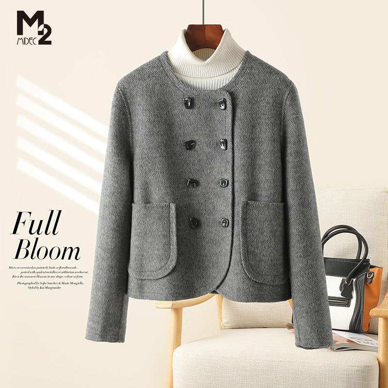 M2毛呢大衣大码女装时尚宽松