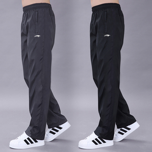 运动裤男士长裤春秋涤纶休闲双层加网裤子透气跑步直筒冬季加绒裤