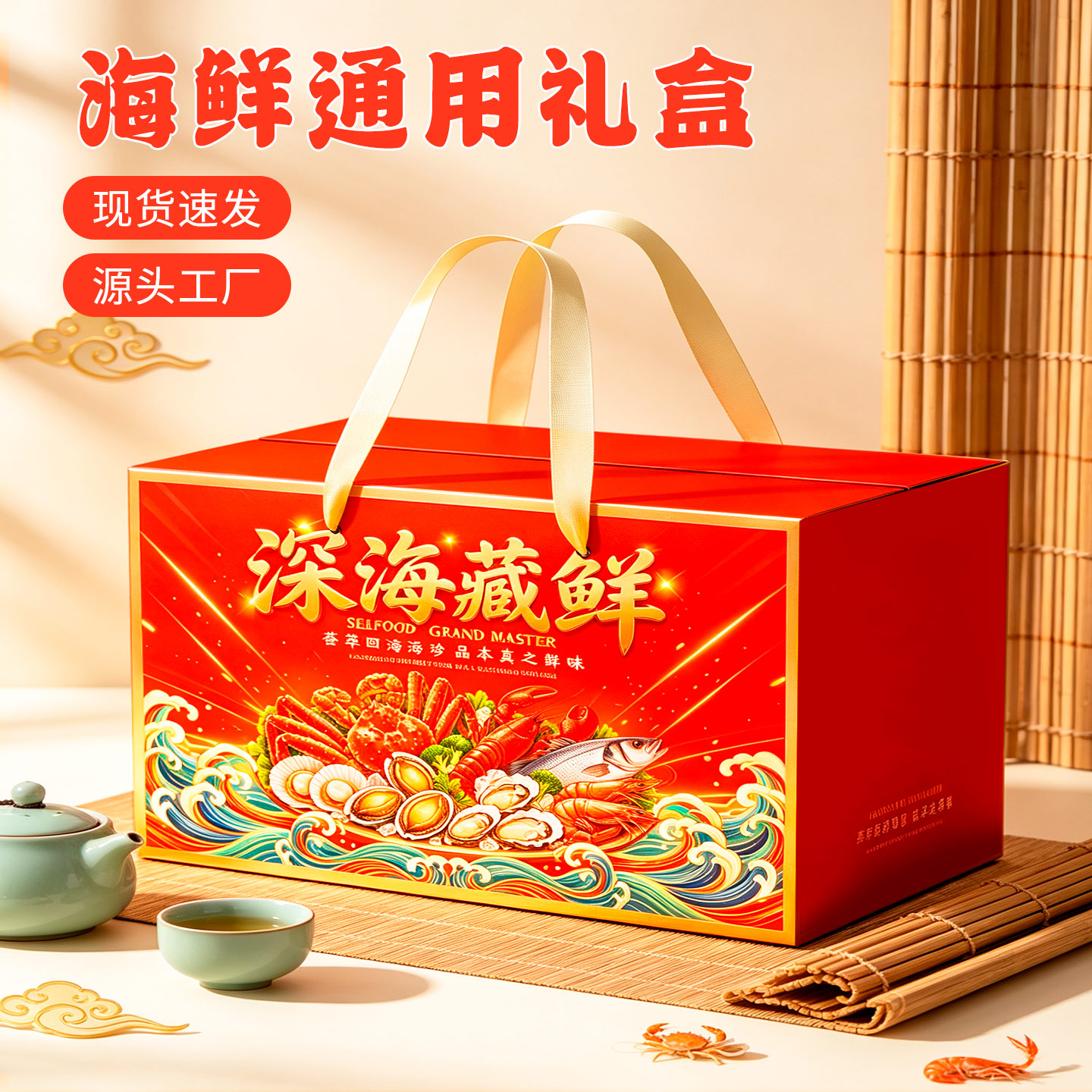 海鲜包装盒礼盒海鲜包装箱大礼包冷冻水产品龙虾鲍鱼海参空盒定制