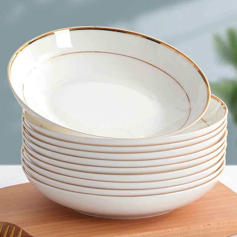 陶瓷盘子欧式浮雕描金