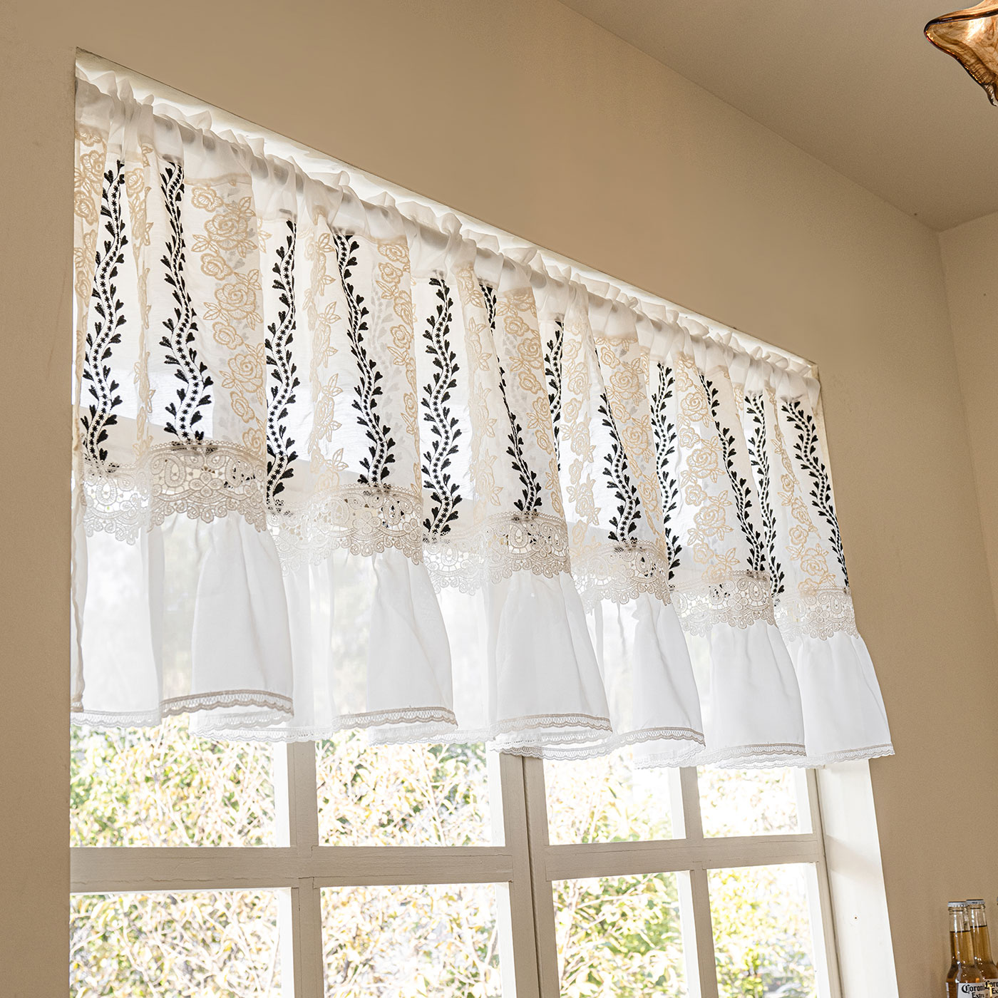 免打孔半截窗帘法式短窗帘纱帘半帘咖啡帘美式厨房阳台小窗帘短帘