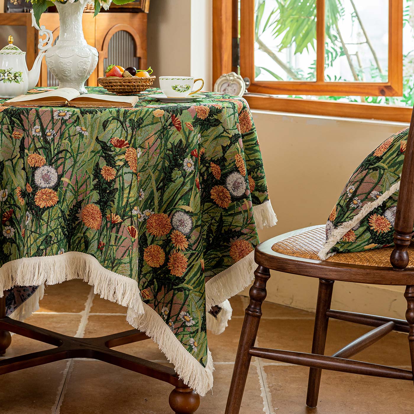 美式乡村复古桌布轻奢高级感布艺餐桌布长方形加厚茶几布野餐盖布