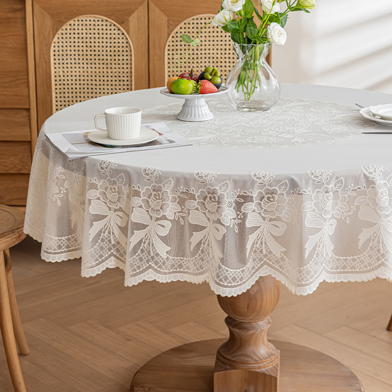 高级感圆桌桌布PVC防水防油免洗欧式家用圆形餐桌布圆桌圆台布