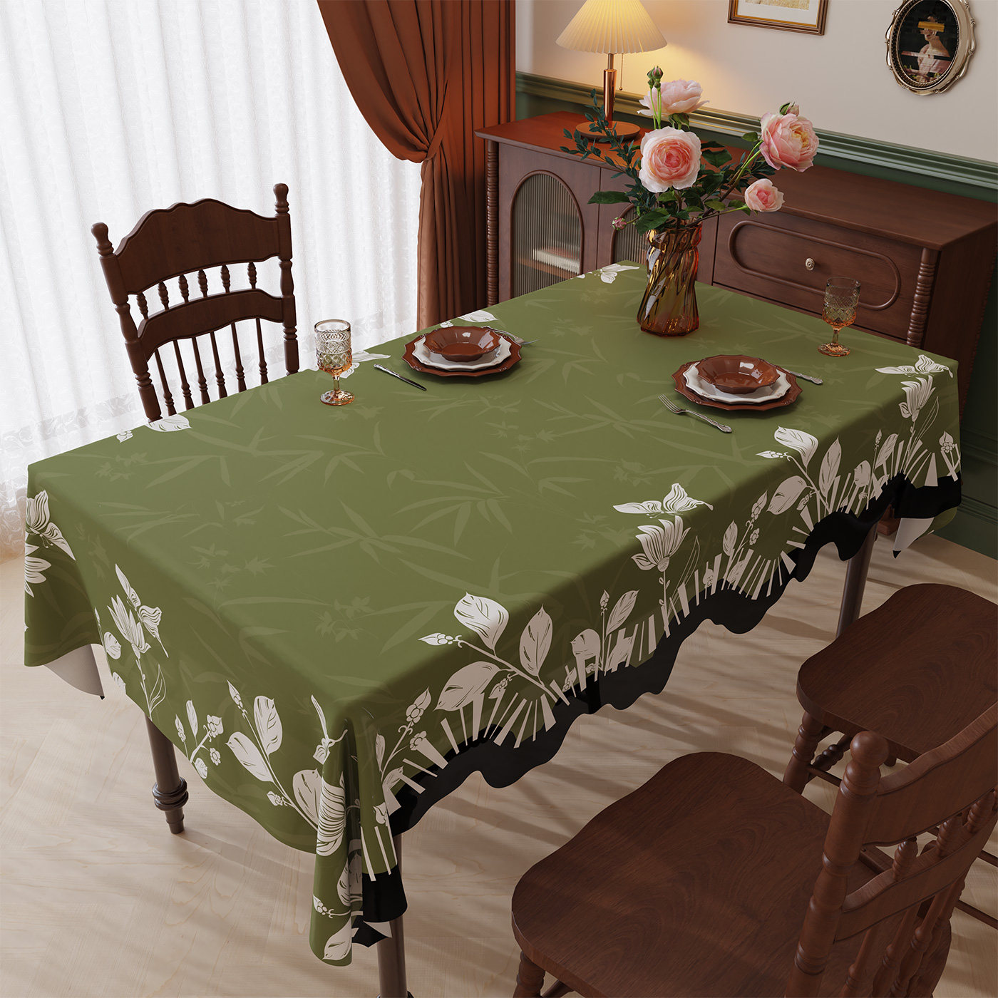 美式复古桌布防水防油免洗长方形餐桌布高级感家用客厅茶几桌垫,居家布艺,桌布,淘宝优惠券,粉丝福利购,淘宝优惠卷