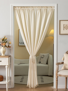 日式简约门帘半帘短帘卧室纱帘商用免打孔隔断帘入户门帘厨房家用