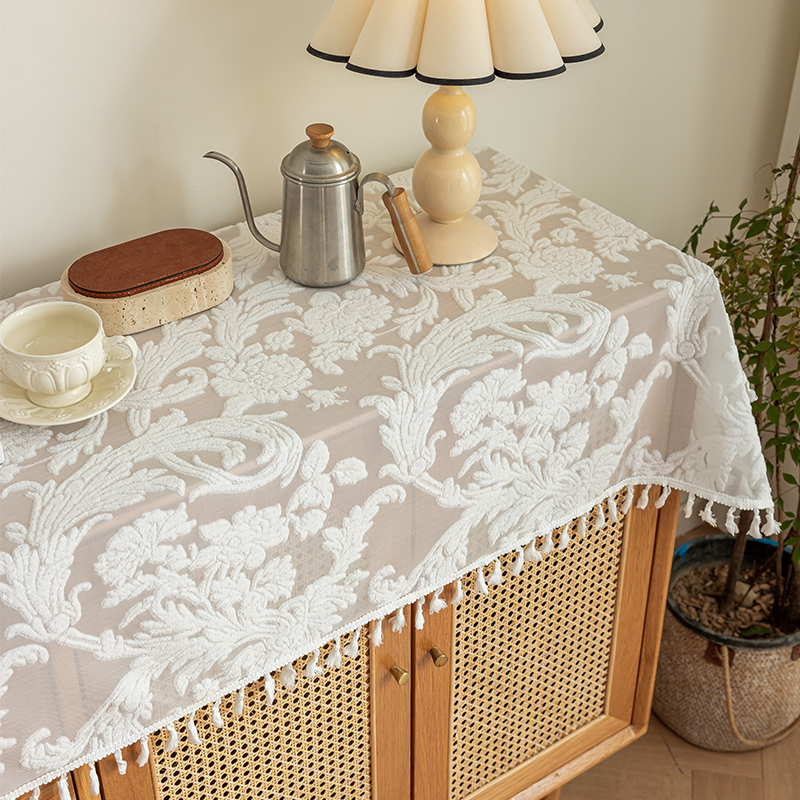 法式田园蕾丝茶几布桌布电视柜盖布布艺美式复古斗柜鞋柜子盖巾