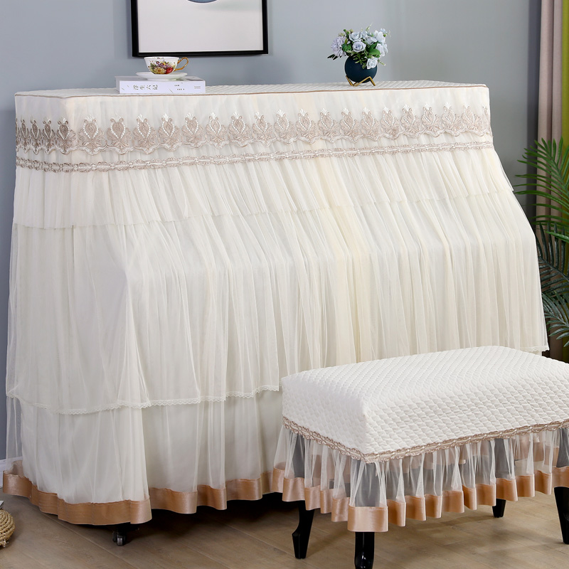 简约纯色韩式加厚钢琴罩欧式钢琴全罩布艺中开钢琴套防尘罩凳罩