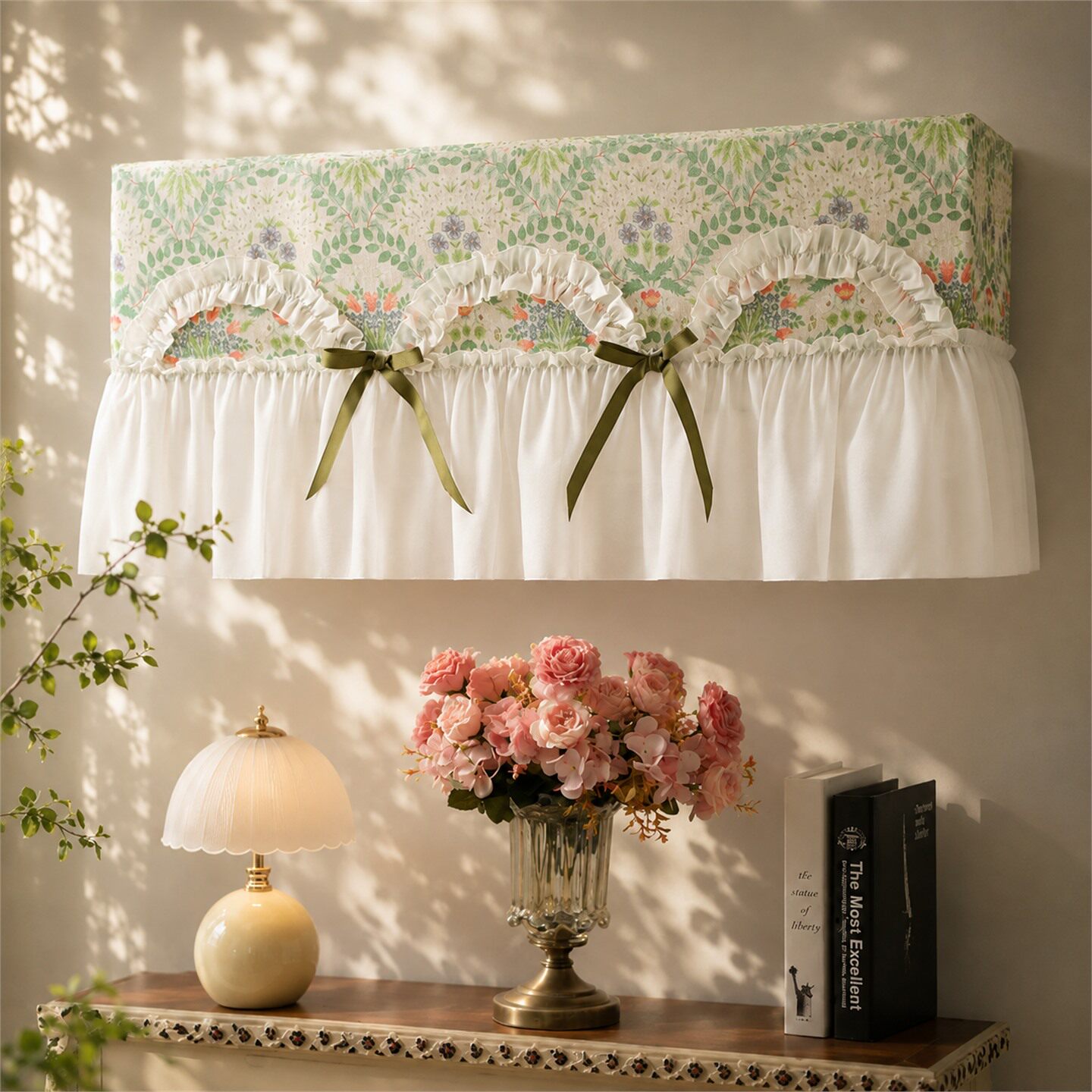 空调防尘罩套2026新款挂机挂式空调通用遮风挡风帘子装饰美化布艺