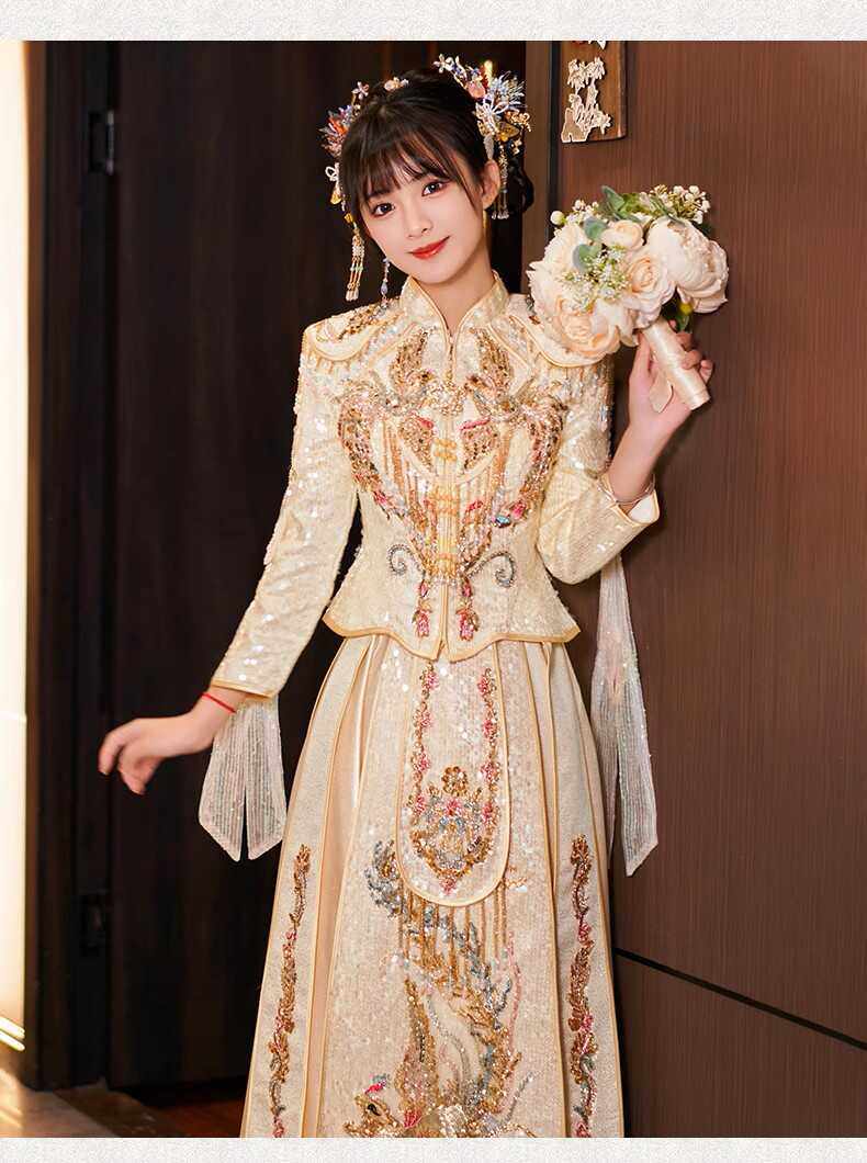 香槟色秀禾服2024新款高级新娘出阁新式婚服重工小个子敬酒服夏季,女装/女士精品,秀禾服,淘宝优惠券,粉丝福利购,淘宝优惠卷