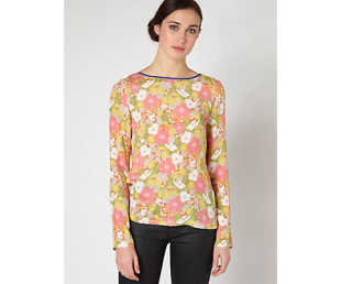 花色桑蚕丝欧货意大利女装 雪纺衫 短裙 长袖 patriziapepe佩佩春夏季