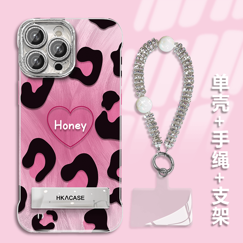 精孔羽纱无边框豹纹爱心适用苹果16promax手机壳iphone15/14新款苹果13/12/11女华为mate60pro超薄Pura70创意