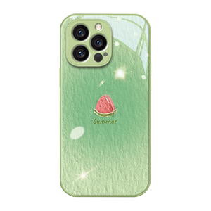 夏日绿色西瓜适用小米civi4pro手机壳红米k70新款note13pro女MI13/12/11/10S小清新k60/k50/k40pro防摔11tpro