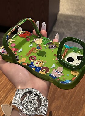 满屏动物双支架适用苹果16promax手机壳iphone15新款小米14华为mate60pro女pura70硅胶opporeno13荣耀VIVOS20