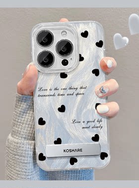 羽纱黑色蝴蝶结适用多型号手机壳