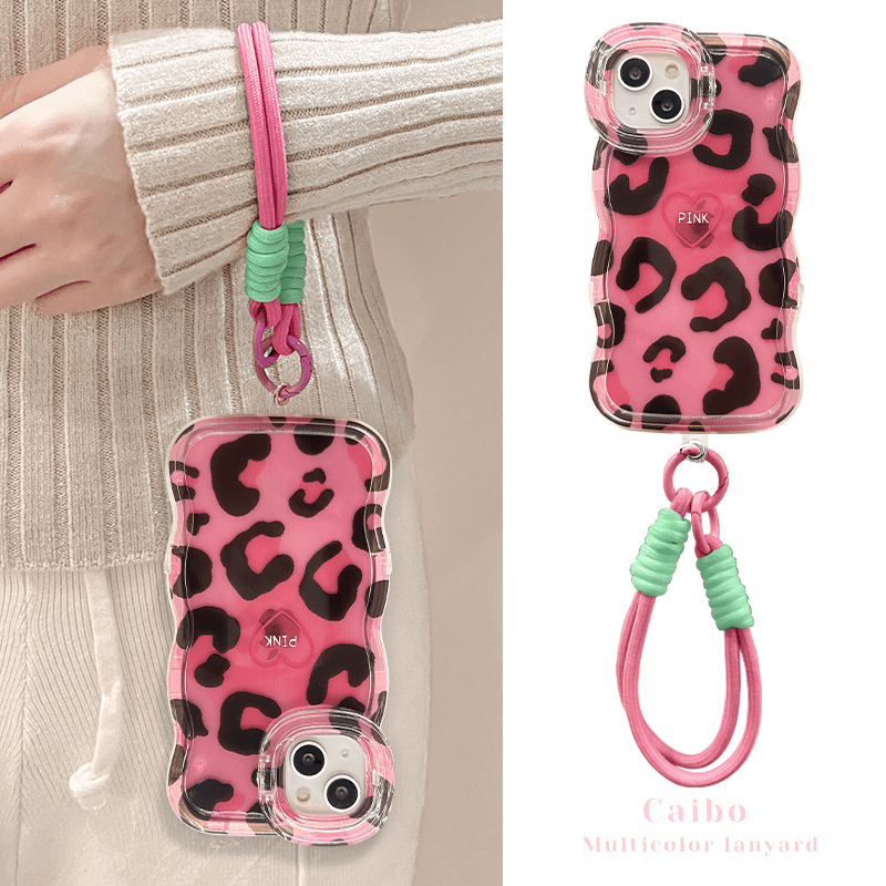 豹纹爱心适用多型号手机壳