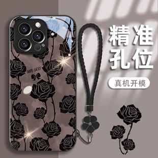 nova12 80gt新款 10se玫瑰p60 40畅享20e荣耀9xpro畅享70pro 黑玫瑰适用华为mate60pro手机壳荣耀100