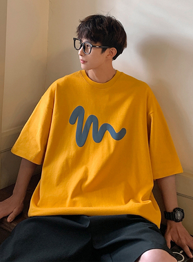 2026新款纯棉短袖T恤男潮牌半袖夏季宽松情侣装体恤高街潮流衣服