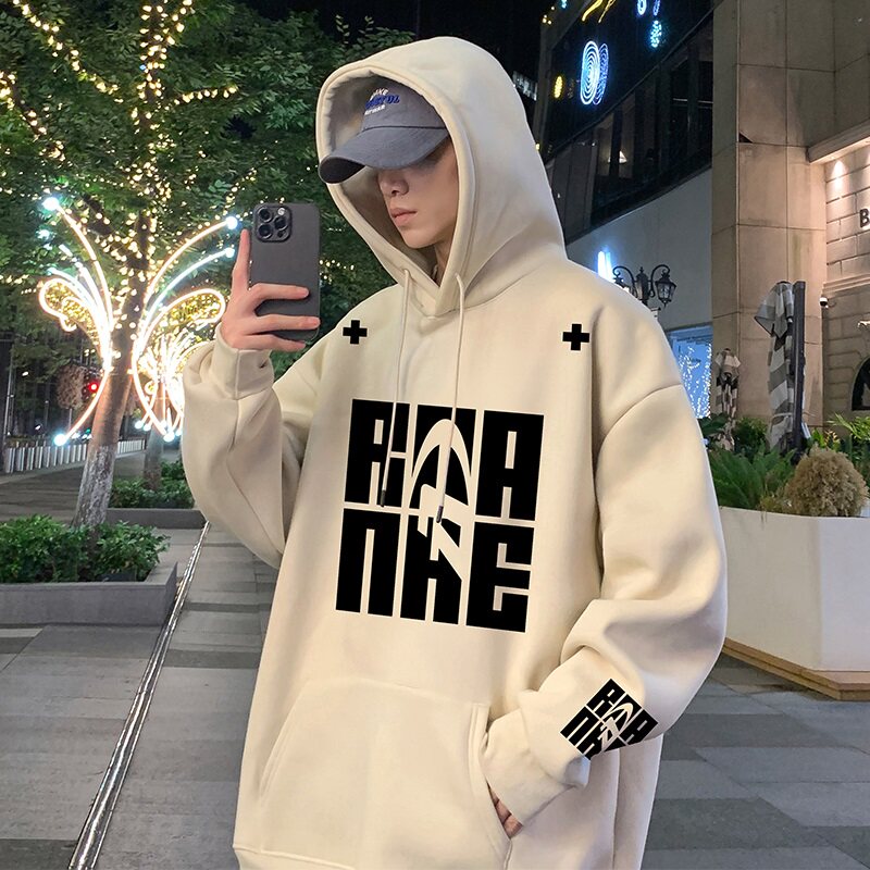 港风卫衣男春秋季2026新款高街休闲帽衫ins宽松美式连帽长袖外套