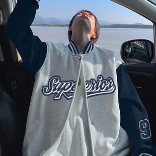 棒球服男秋冬季2026新款青少年潮牌宽松休闲外套港风男生帅气夹克