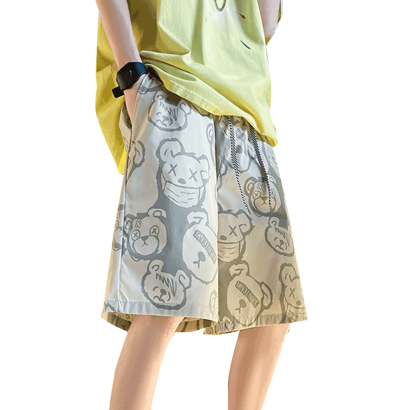 沙滩花短裤速干可下水宽松薄款