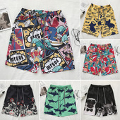 情侣休闲大裤 男潮牌ins宽松五分可下水速干花短裤 衩子5 沙滩裤 夏季