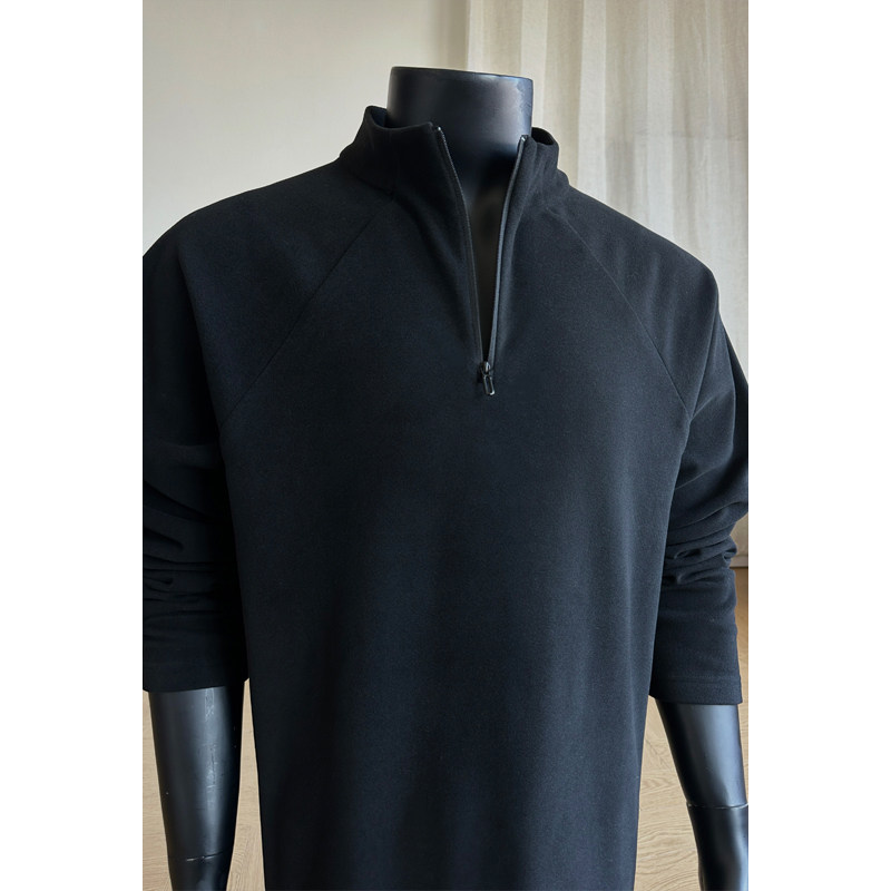 德绒打底衫男秋冬季新款大码半拉链套头上衣服美式休闲宽松针织衫