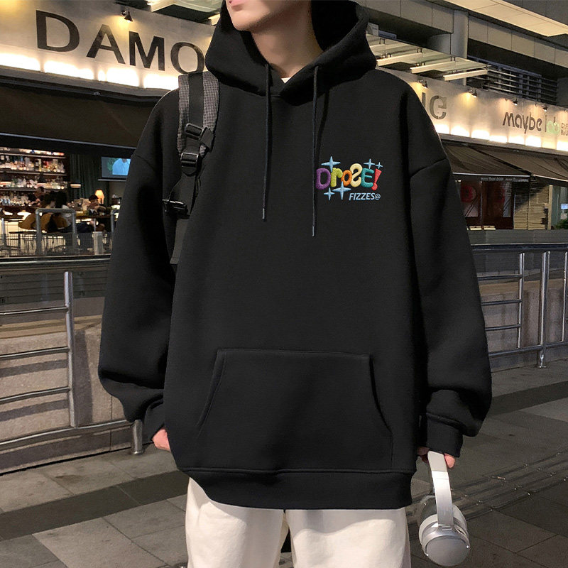 连帽套头卫衣男春秋季休闲大码美式帽衫2026新款美式男生高街外套