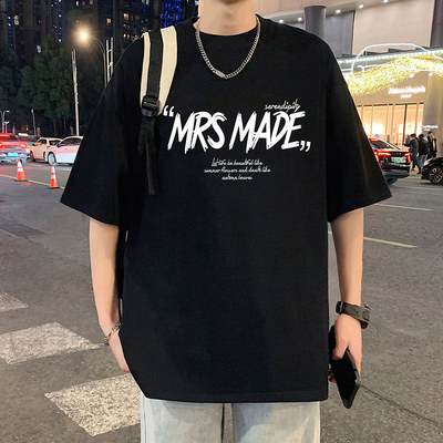 美式纯棉短袖t恤男2025夏季新款痞帅潮牌重磅青少年宽松半袖体恤